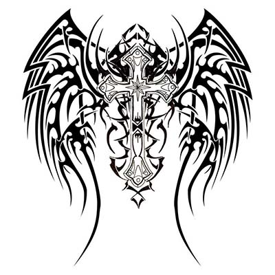 Angel With Sword Design On Back Design Water Transfer Temporary Tattoo(fake Tattoo) Stickers NO.10878